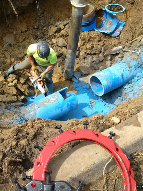 Water pipe repair in Parma, Michigan