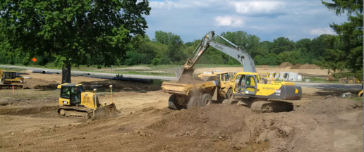 DE Excavating job for Ganton Earth Work in Jackson Michigan