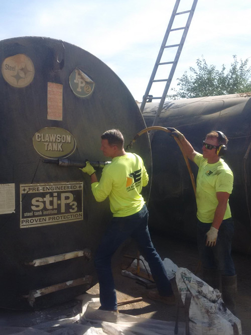 DE Excavators preforming Tank Cleaning Prep in Delton Michigan